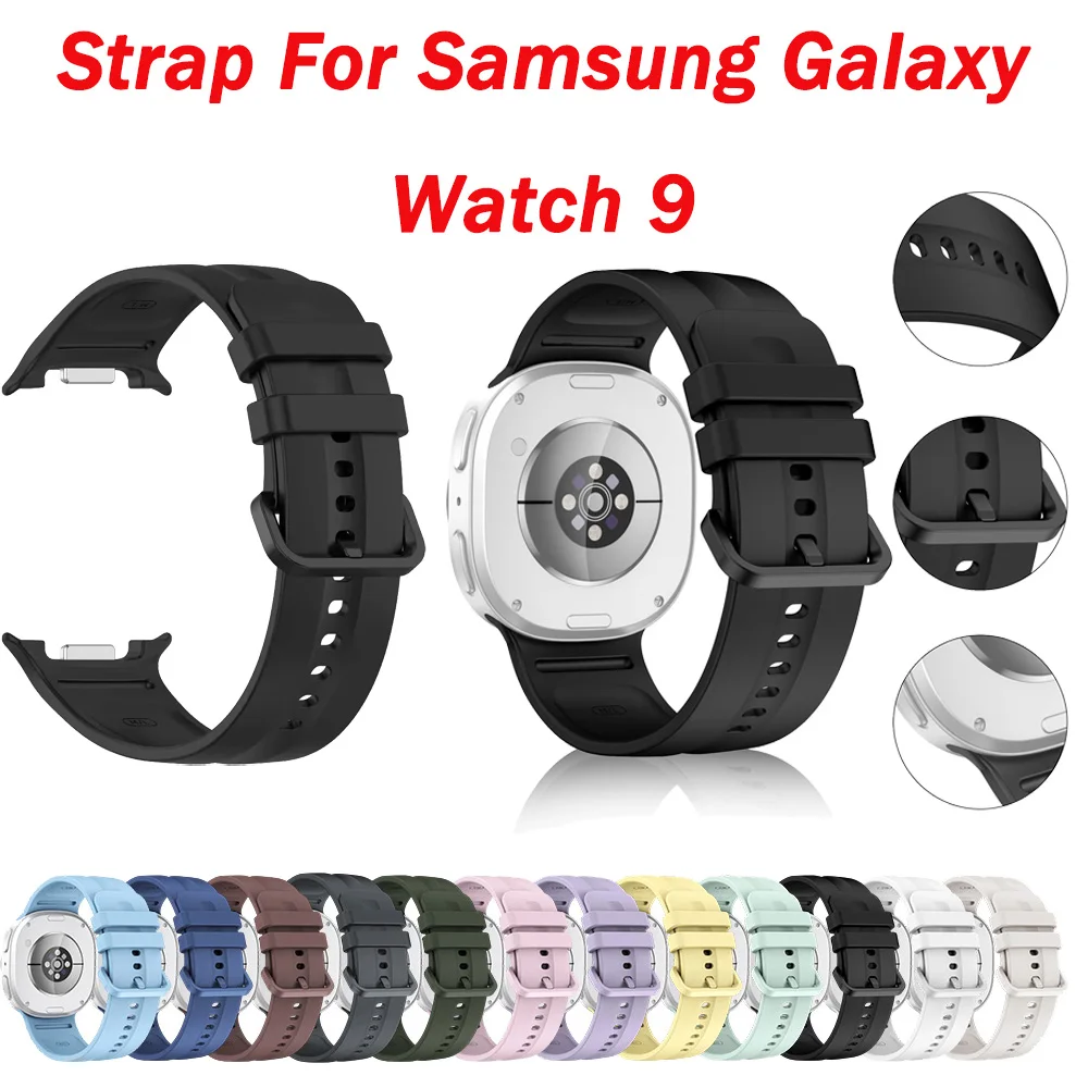 Silicone Strap for Samsung Galaxy Watch 9 8 44mm 40mm Sport Correa Bracelet Galaxy Watch 8 Classic 46mm Strap Accessories