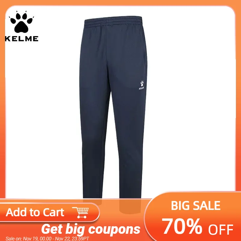 Kelme Football Training Pants uomo High Elastic Tie Feet Casual Running gamba dritta pantaloni sportivi allenamento all'aperto palestra Fitness