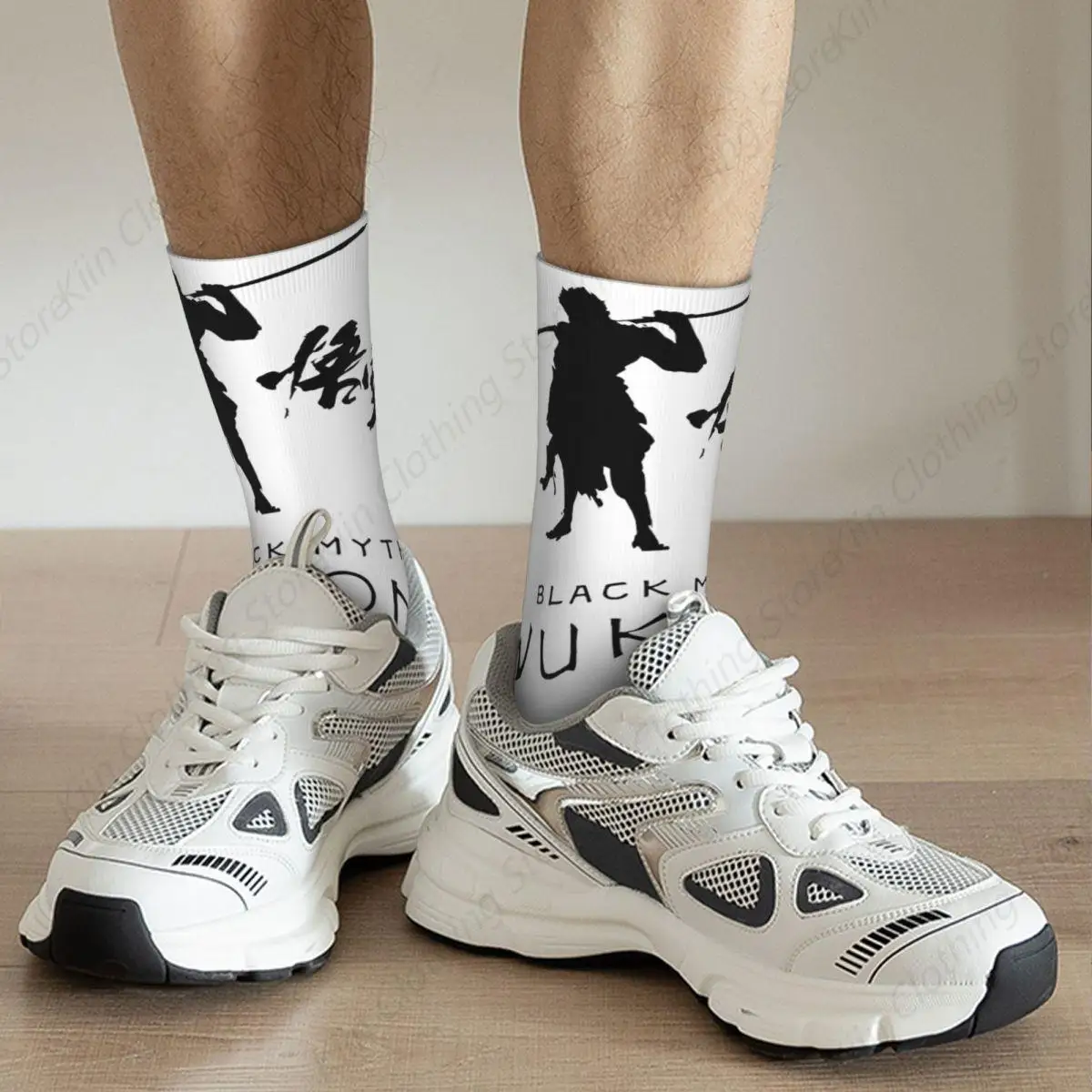 Männer Frauen Schwarz Mythos Wukong Mythologie Spiel Socken Warme Mode Socken Hohe Qualität Merch Middle TubeCrew Socken Bestes Geschenk