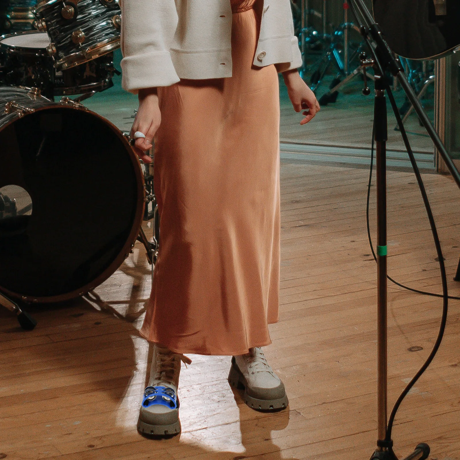 

Kids Tambourine Musical Instrument Children Foot Bell Rhythm Percussion Music Enlightenment Stage Perform Tool Foot