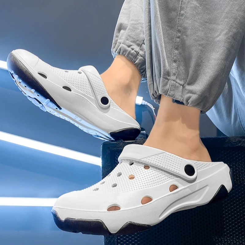 

Couple's Outerwear Beach Color-blocking Hollowed-out Breathable Anti-slip Lightweight One-piece Large-sized Versatile Sandals