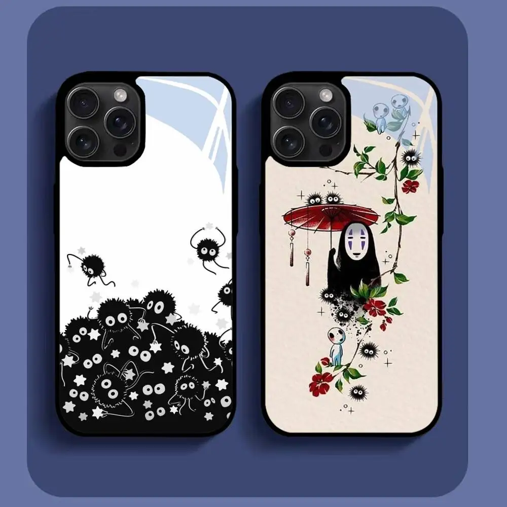 

Lovely Soot Spirited Phone Case For IPhone16 15 14 13 12 11 Pro Xs Max Mini XR X 7 8 Plus Luxury Mirror Hard Funda