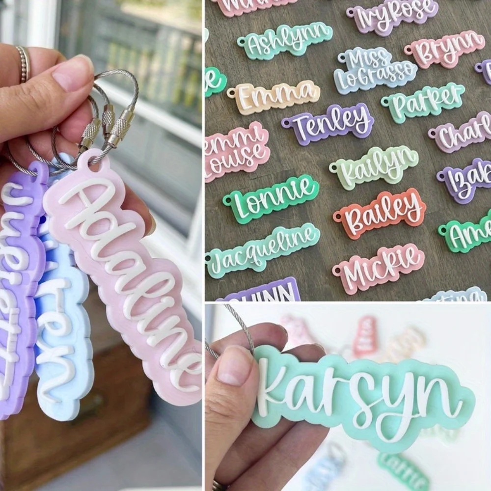 Multicolored Keychains, Various Colors for You to Choose From, Customize Your Own Text image 5