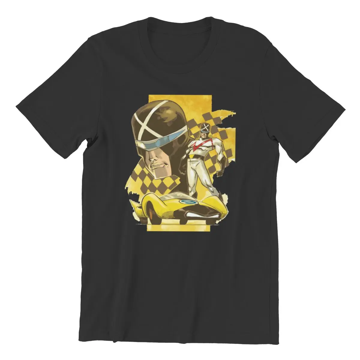 Men's Racer X Speed Racer anime T Shirts Retro Anime 80s cartoon japanese manga 100% Cotton printed Tops Casual Gift T-Shirt