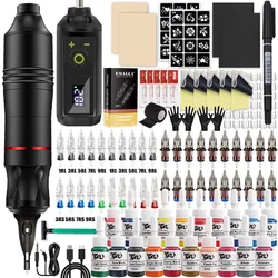 Wireless Tattoo Kit Rotary Tattoo Machine Full Set with Tattoo Cartridge Needle Permanent Makeup Tool for Tattoo Beginner Artist