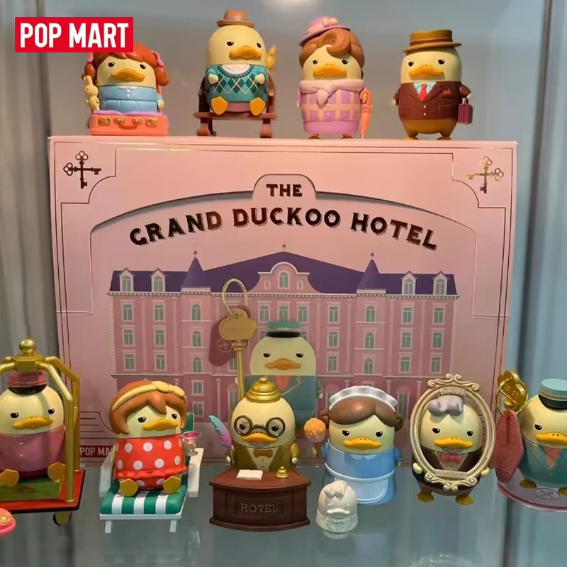 POPMART Duckoo, coleção The Grand Hotel, caixa surpresa, caixa misteriosa, enfeites kawaii, modelo para decoração de mesa.
