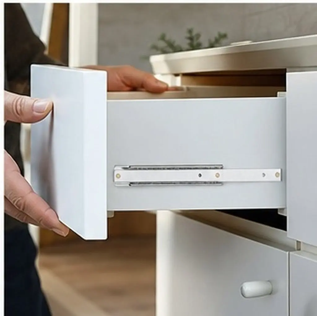 Heavy Duty Mini Drawer Slides 2 pcs, Full Extension, High Load Capacity for Cabinets, Cupboards, DIY Furniture Repair