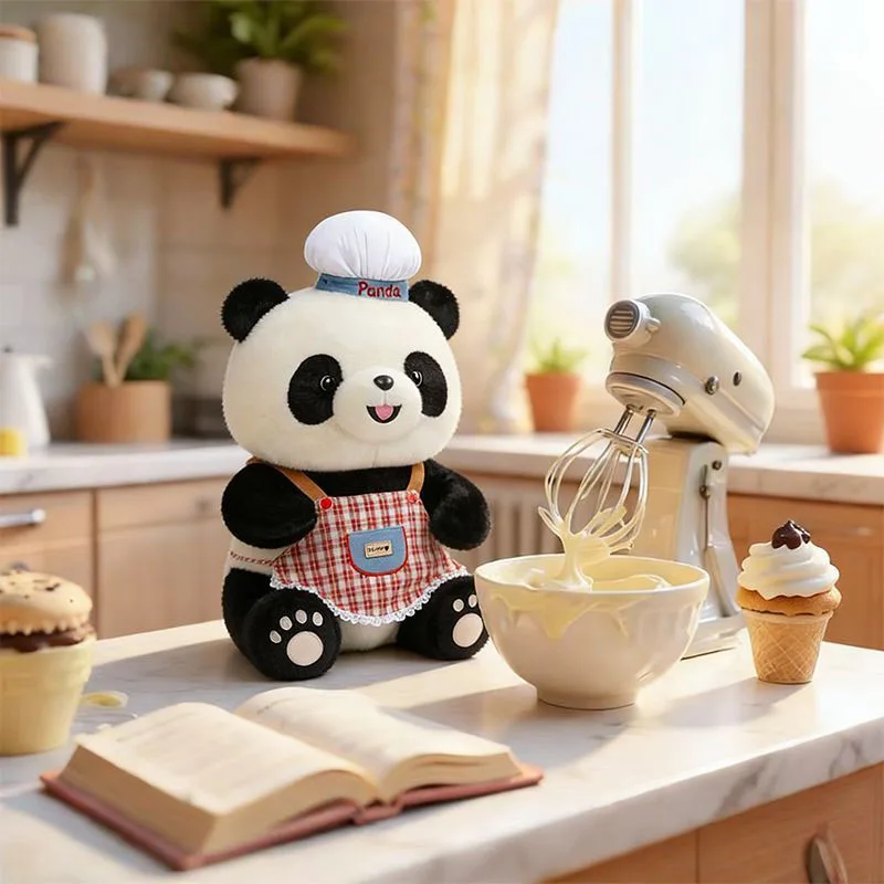

Cute Chef Panda Plush Toy Soft Stuffed Animal with Apron and Hat Adorable Panda Chef Doll for Kids and Home Decor Gift for Girls