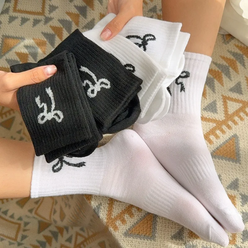 1-5 أزواج جوارب رياضية للرجال النساء القوس إلكتروني تصميم ملابس خارجية منتصف العجل امتصاص العرق القطن تنفس جوارب مريحة #5