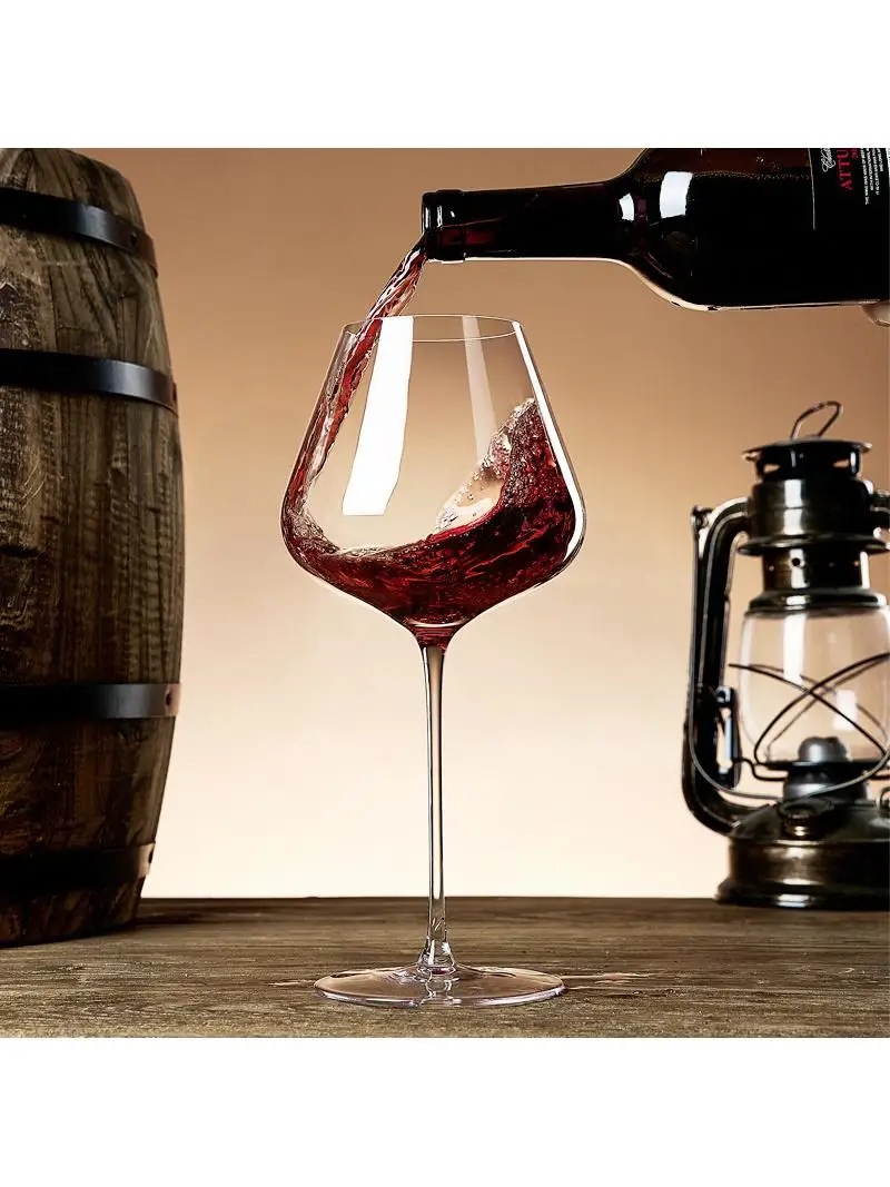 Large Crystal Wine Glasses Set Luxury Aerator Premium Feeling Glass Creative High Footed Wine Cups for Dining And Serving