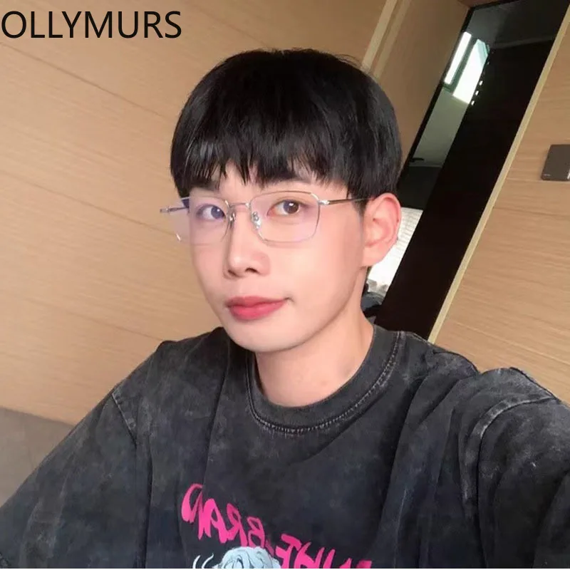 OLLYMURS Men Women Myopia Hyperopia Progressive Optical Prescription Glasses Fashion Titanium Anti-Reflective Anti-UV Eyeglasses