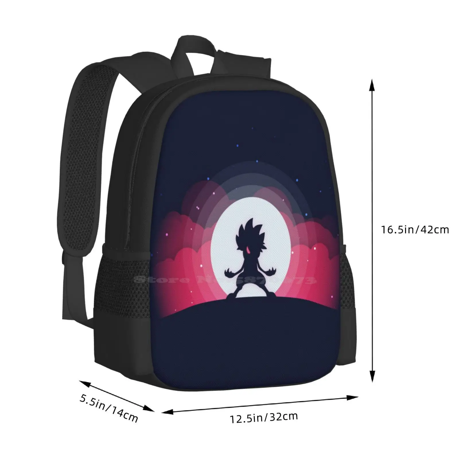 Lycanroc lua plana schoolbag, impressão, venda quente mochila, moda sacos