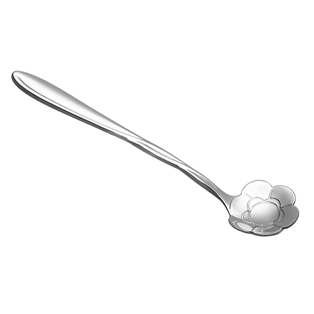 

Stainless Steel Flower Spoons Tea Spoon Decorative Home Coffee Shop Drinking Sunflower Design Lightweight Elegant