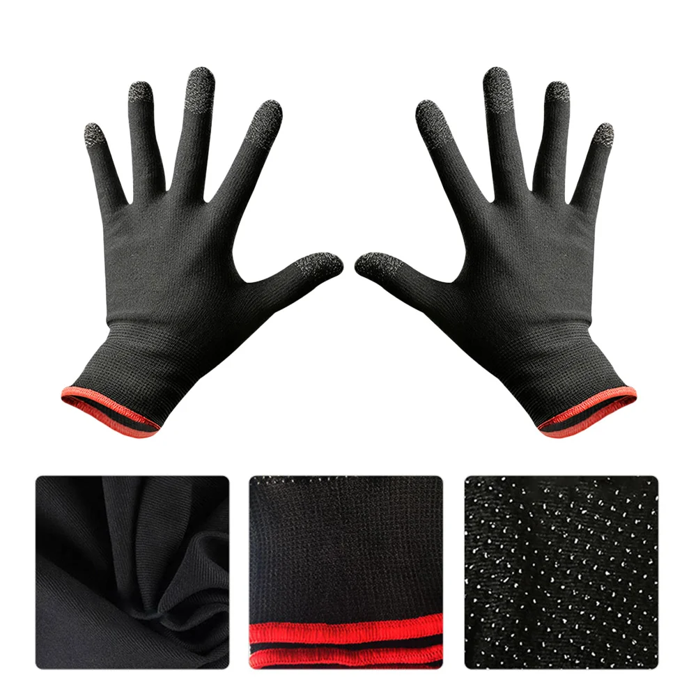 Guantes para pantalla táctil Uso de teléfono móvil Niños Negro Elástico Cómodo Antideslizante Guantes para pantalla táctil Ajuste perfecto