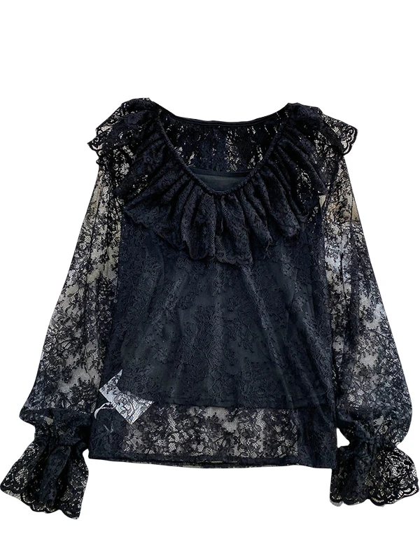 เสื้อชั้นในผู้หญิงแบบมีสายรัดเข้าชุด ผ้าลูกไม้เซ็กซี่ คอวี ทรงหลวม ระบายอากาศได้ดี เหมาะสำหรับฤดูใบไม้ร่วงและฤดูหนาว สไตล์อีเลกติก