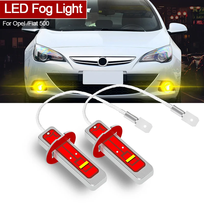 

2pcs LED Fog Light Blub Lamp Canbus H3 For Opel Agila A Astra F G H Corsa B C Frontera Meriva Vectra Zafira Fiat 500 500C Punto