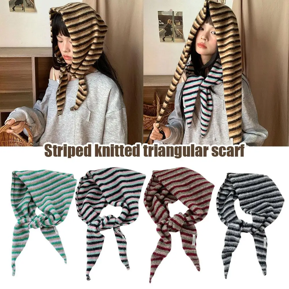 

Универсальная вязаная шаль на плечо, шейный платок, многофункциональный теплый шарф, шерстяной треугольный шарф, вязаный треугольный хиджаб, накидки