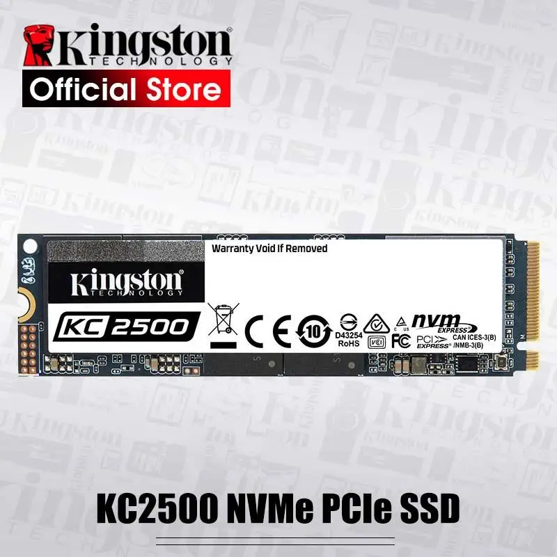 Go kingston-Disco Rígido de Estado Sólido, SSD M.2 2280, KC2500, NVMe, PCIe, 250GB, 500GB, 1TB, 2TB, PCs de Alto Desempenho, Desktop