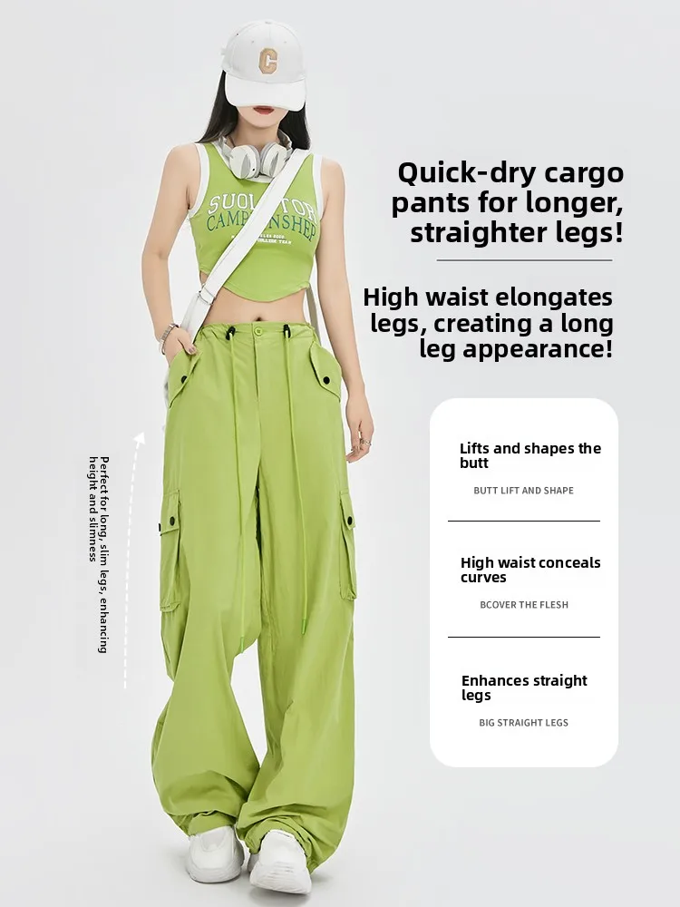 Taille haute jambe large vêtements de travail pantalon femmes été mince Qui sec sport danse Jazz danse pantalon avocat een pantalons décontractés