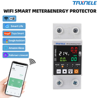 63A TUYA WiFi Smart Earth Leakage Over Under Voltage Protector Relay Device Switch Breaker Energy Power kWh Meter Smart Life