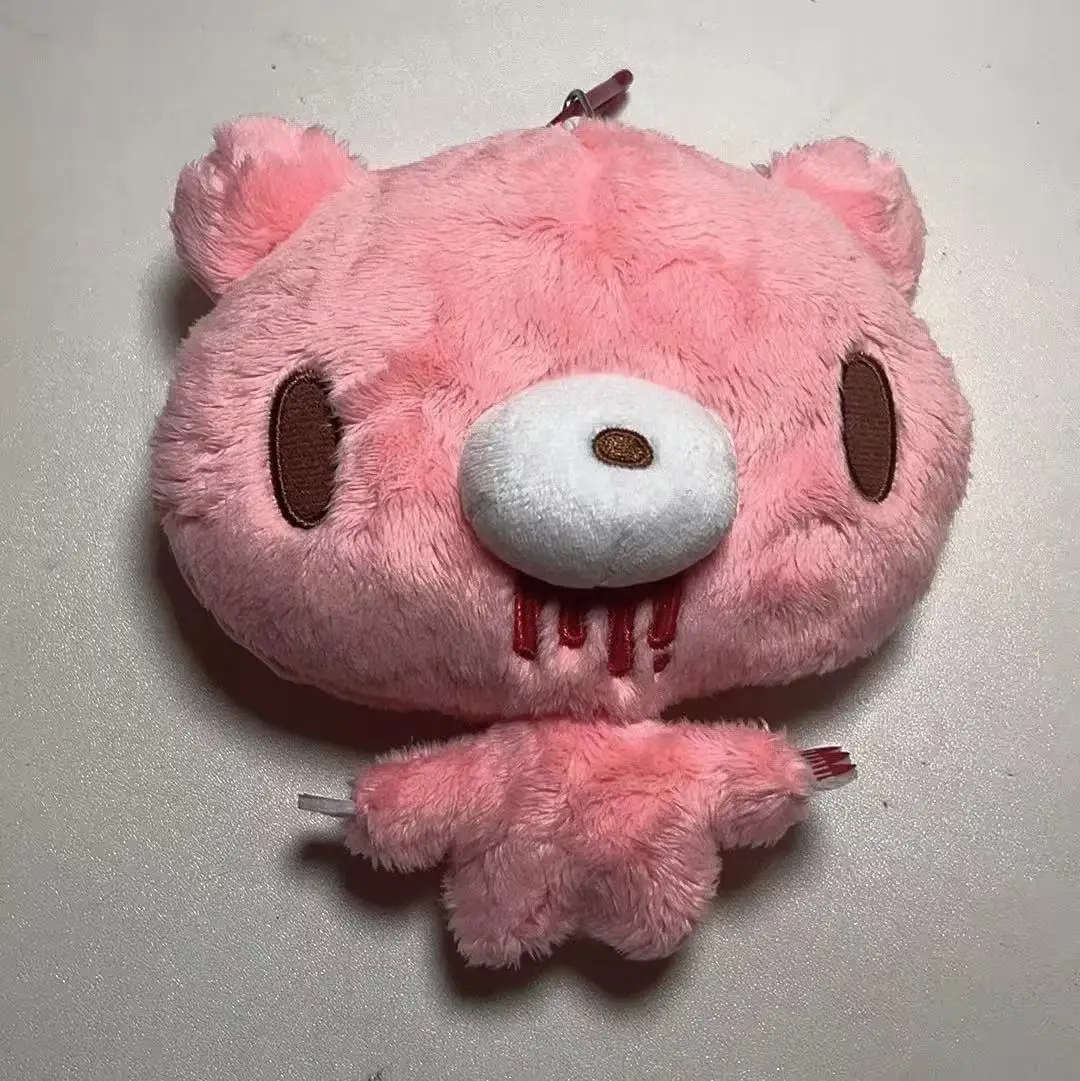 Sac à cartes ours violent rose médiéval, poupée mignonne de dessin animé, grand porte-monnaie extensible en forme de poupée en peluche, cadeau d'anniversaire