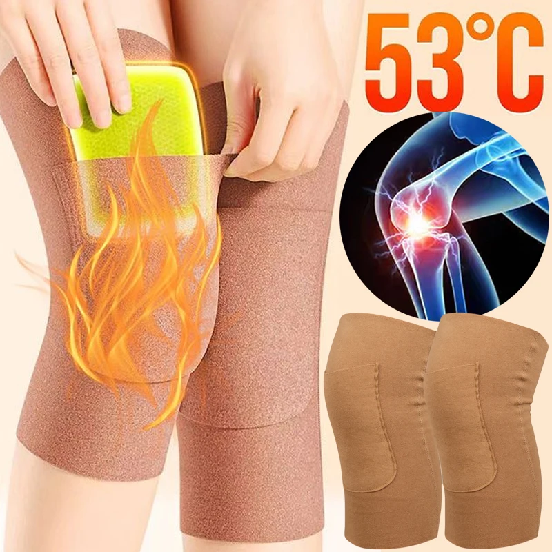 

Winter Duchenne Velvet Knee Pad with Pocket for Heating Sticker Pads Leg Sleeve Elder Legs Cold-proof Leg Warner Kneepad Kneecap