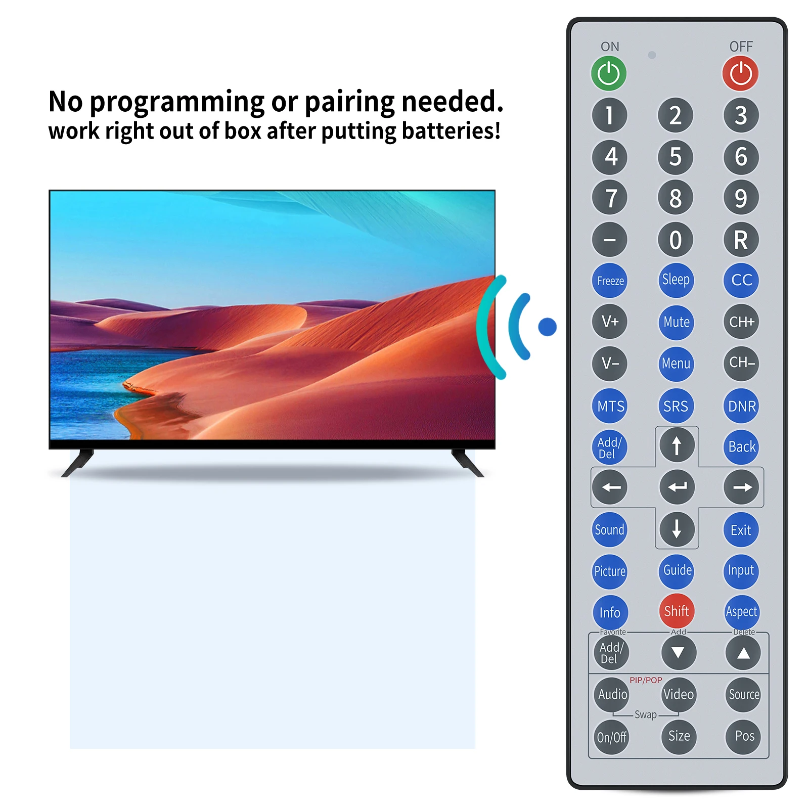 جهاز تحكم عن بعد جديد WR-01 مقاوم للماء لجميع تلفزيونات SunBrite الذكية الخارجية SB-V-43-4K-BL