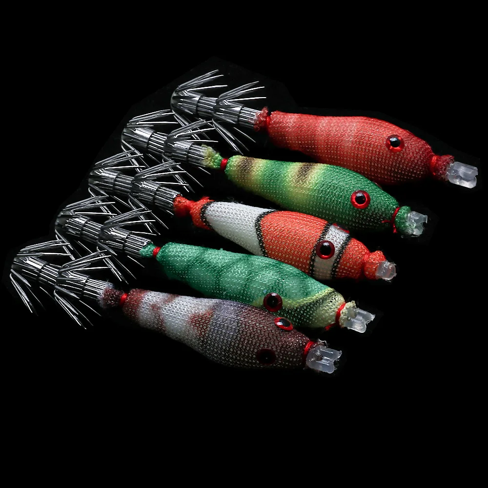5 Teile/paket Nachtleuchtende Tintenfisch Falsche Köder Weiche Gummi Fischernetz String Haken Köder Schlag Rohr Simulation Tintenfisch Jig Haken für Nacht F – Detail 11