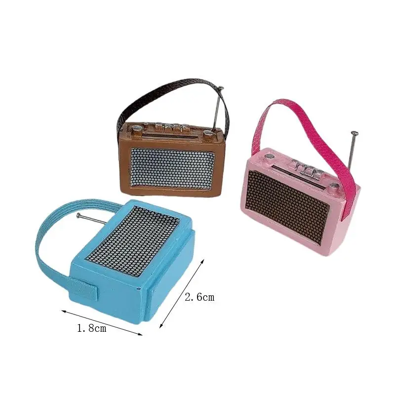 1:12 casa de muñecas Vintage Mini modelo de Radio portátil accesorios de decoración para casa de muñecas casa de muñecas decoración de escena del hogar juguetes regalos para niños