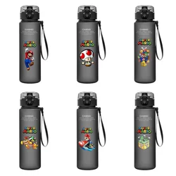 Super Mario Bro Kubek na wodę 560ML Przenośny plastikowy kubek z kreskówek o dużej pojemności Przezroczysty kubek dla dorosłych Sportowa butelka na wodę na świeżym powietrzu Prezent