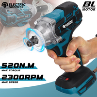 520NM Brushless Electric wrench Rechargable 1/2Inch Cordless Torque Wrench Screwdriver 2 in 1 Tool For Makita 18V Battery Pin