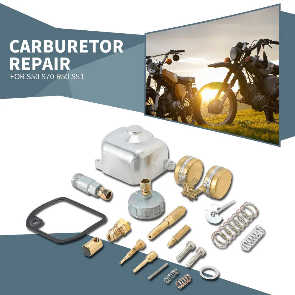 

Motorcycles Accessories Carburetor Repair Fix Kit For Simson 16N1-11 S50 S70 R50 S51 Dirt Pit Bike Rebuild Tool Set