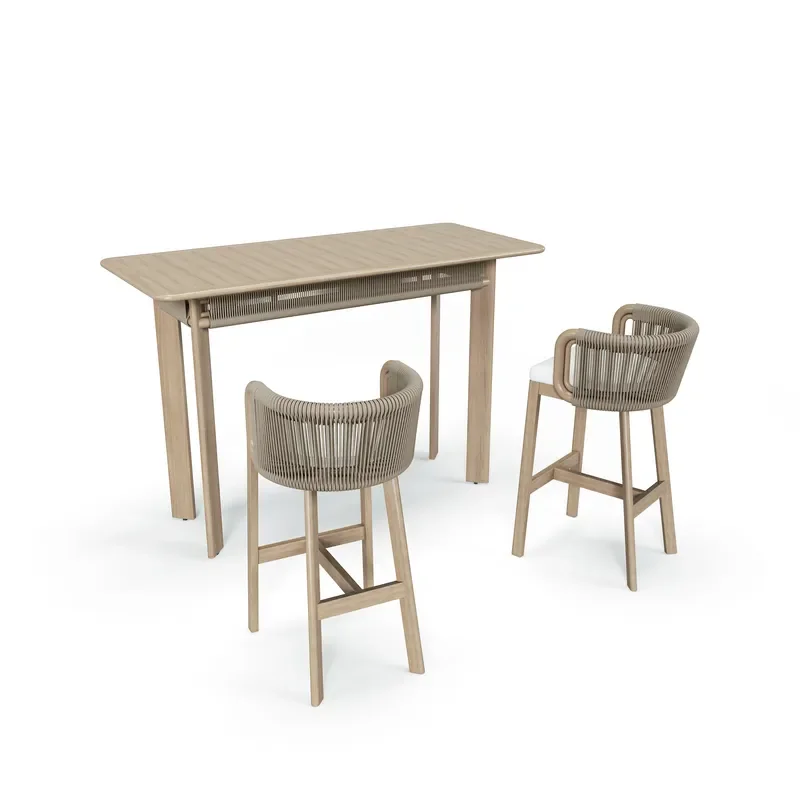Top Selling Modern Bar Furniture Sets Solid Thick Teak Wood Waterproof for Outdoor Garden Use-Moha Series
