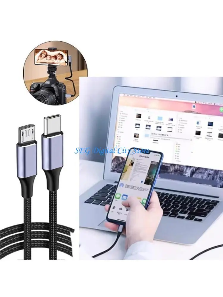 

U75B Quick Charging Type C to USB 5Pin Data Cable Power Supply Wire Line Nylon Braided Charging Cord for Phones Speaker