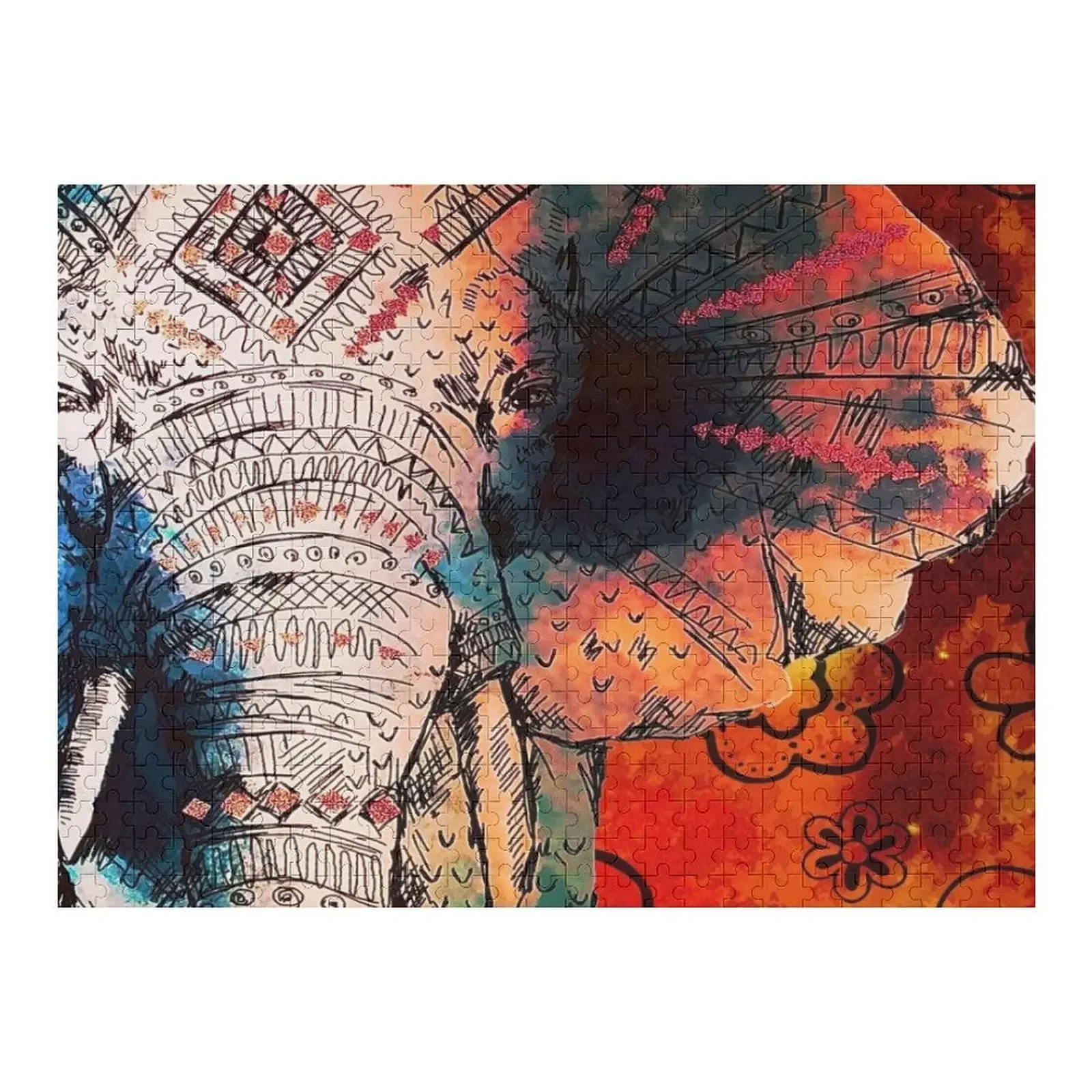 

Слон, индийские азиатские слоны, эскизы, художественная головоломка, настраиваемый подарок, персонализированный для детей, головоломка