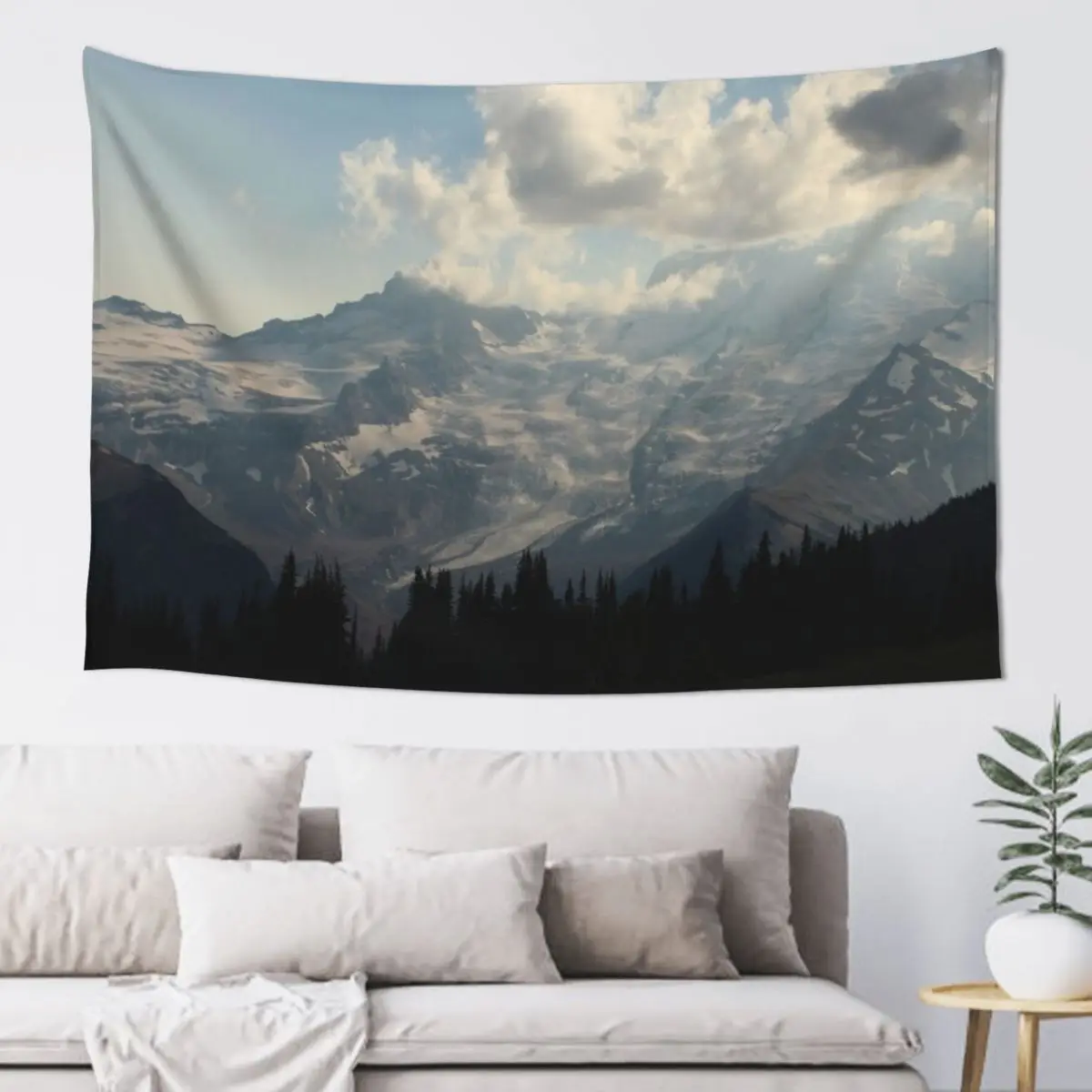 

Mt. Rainier from Sunrise Tapestry Decorative Wall Aesthetic Decoration Decoration For Home Tapestry