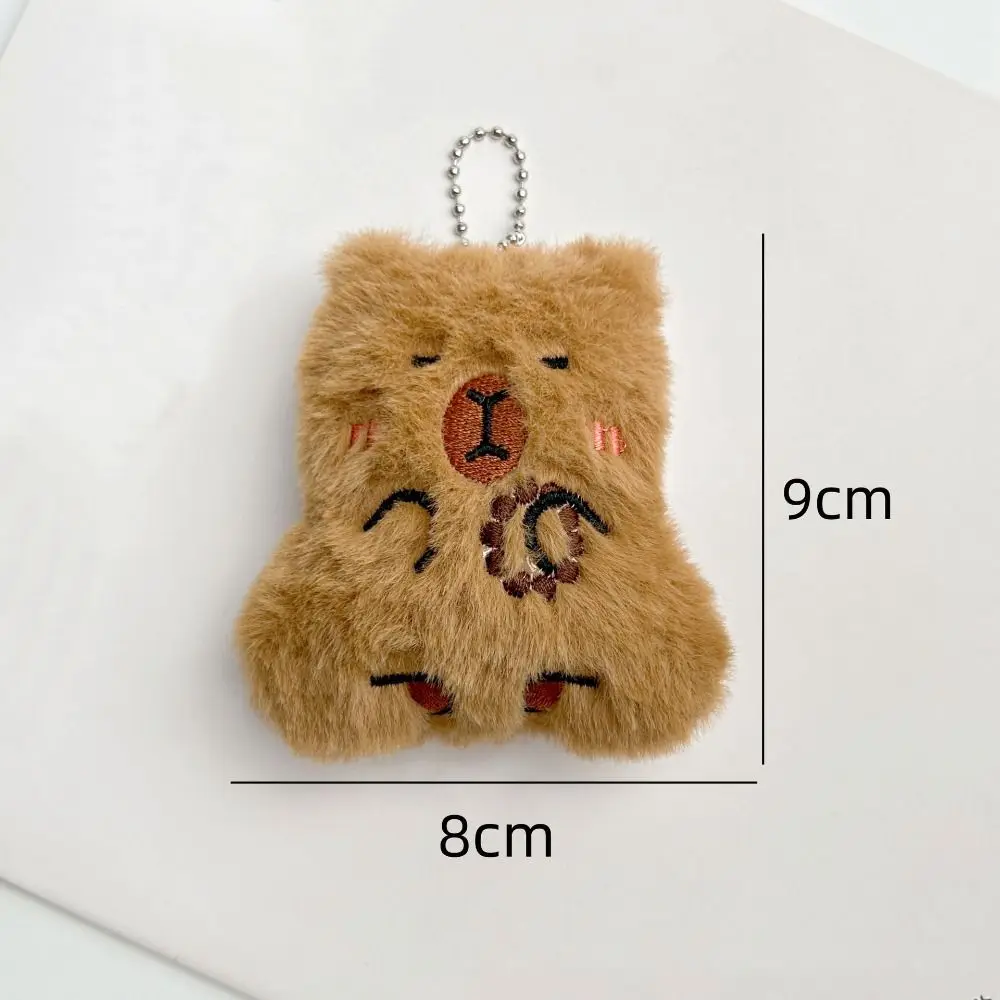 Kawaii Cartoon Capybara Doll Pendant Pelican Schoolbag Accessories Capybara Plush Keychain Stuffed Toys Bag Pendant Gifts