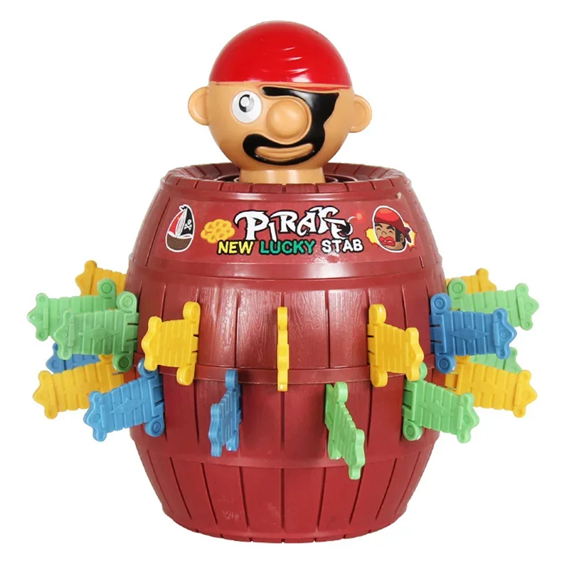 Juego de cubo pirata de fiesta para niños, divertido rompecabezas familiar de piratas, espada Tricky, juguete 3D, barril, mesa, piso, bromas para