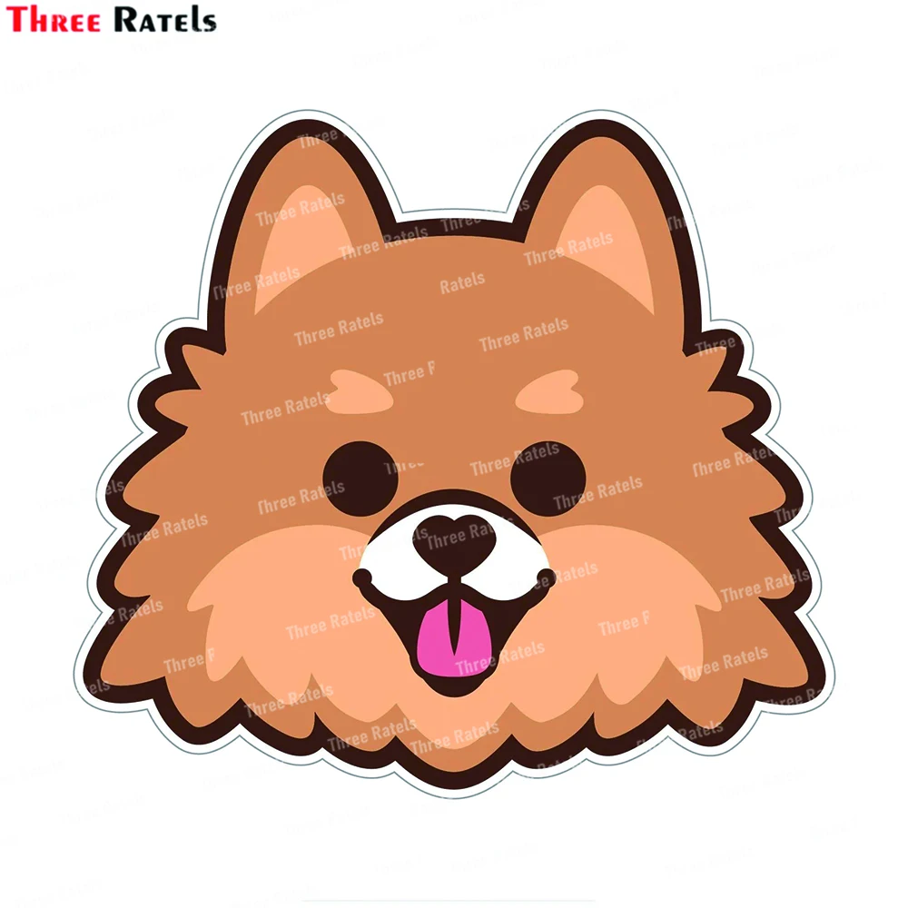 Three Ratels L668 Pomeranian Taiyaki Sticker For  Laptop Luggage Decoration Vinyl Material Waterproof Protect