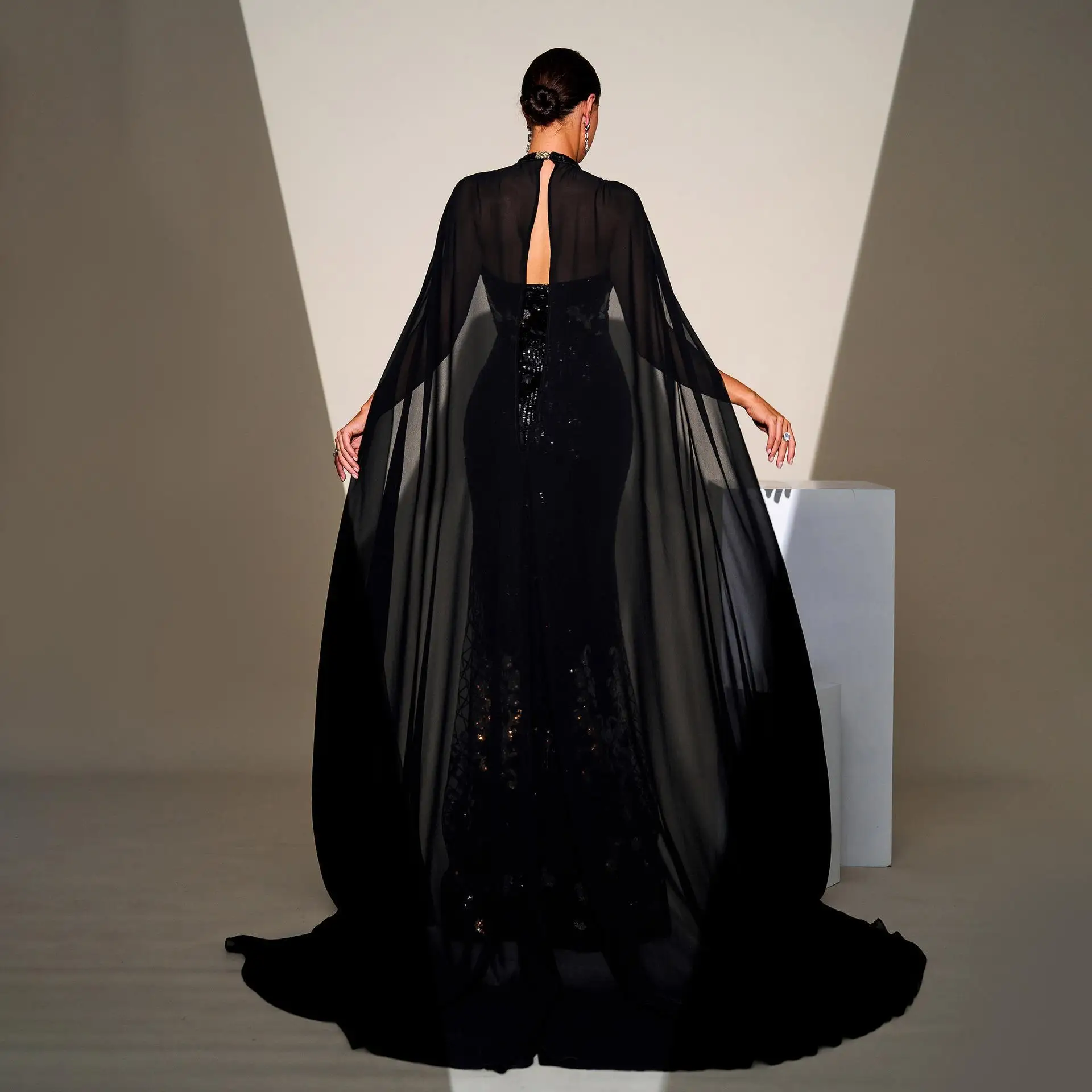 Ele Long Ne Hängender oulder awl Pailletten Tüll Dr Abendkleid Maid of Dr Frauen Hohe Taille Figurbetonter Rock