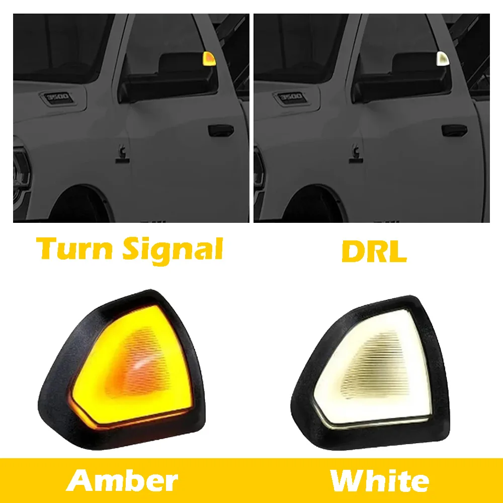 2 قطعة LED الجانب مرآة بدوره مصباح إشارة و تشغيل ضوء ل دودج رام 1500 2010-2021 2500 3500 4500 5500 2010-2018 683028AA #3