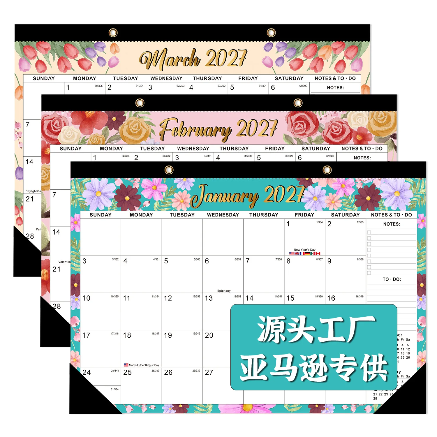 2027-2028 Desk Calendar and Wall Calendar, 18 Month Large Monthly Planner from January 2027 to June 2028, Hanging Paper
