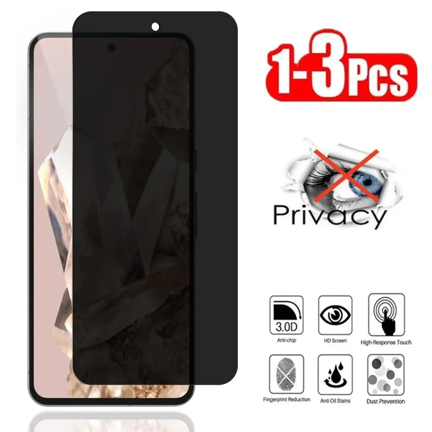 1-3Pcs Privacy Tempereed Glass Screen Protector for Vivo iQOO Z8 Z8x Z9 11S 12 Pro Neo 7 9 Pro Global  V100 V2313A Anti-Spy