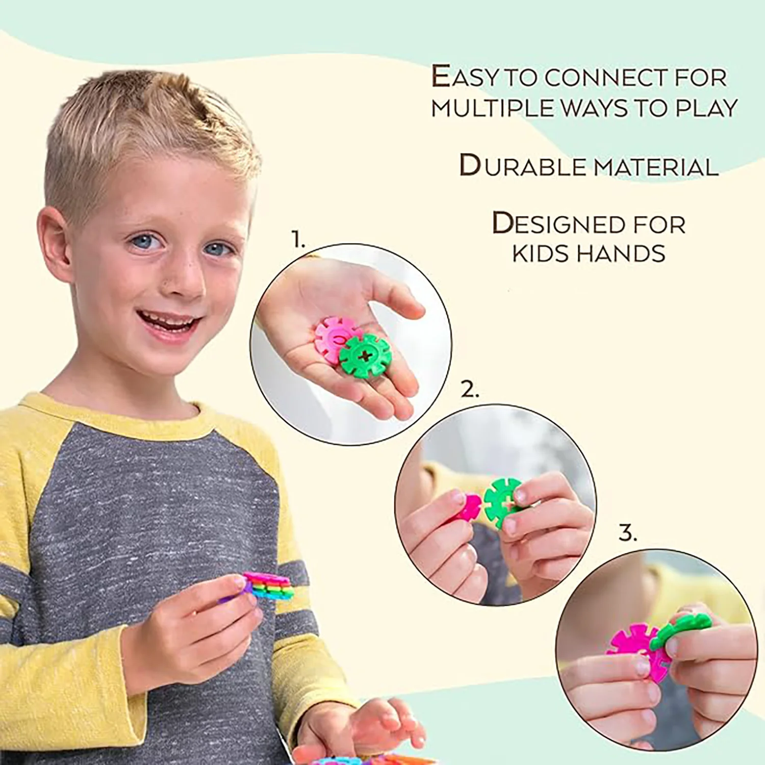 Snowflake puzzle children's building block toys, children's assembly and splicing enlightenment particles