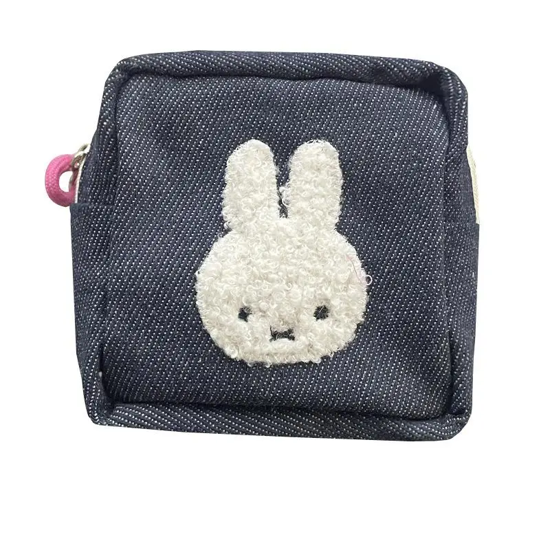 Monedero Miffy para chica japonesa, bolsa de almacenamiento de cosméticos con estampado portátil de dibujos animados, bolsa de almacenamiento de joyería para chica coreana, regalo de vacaciones ﻿