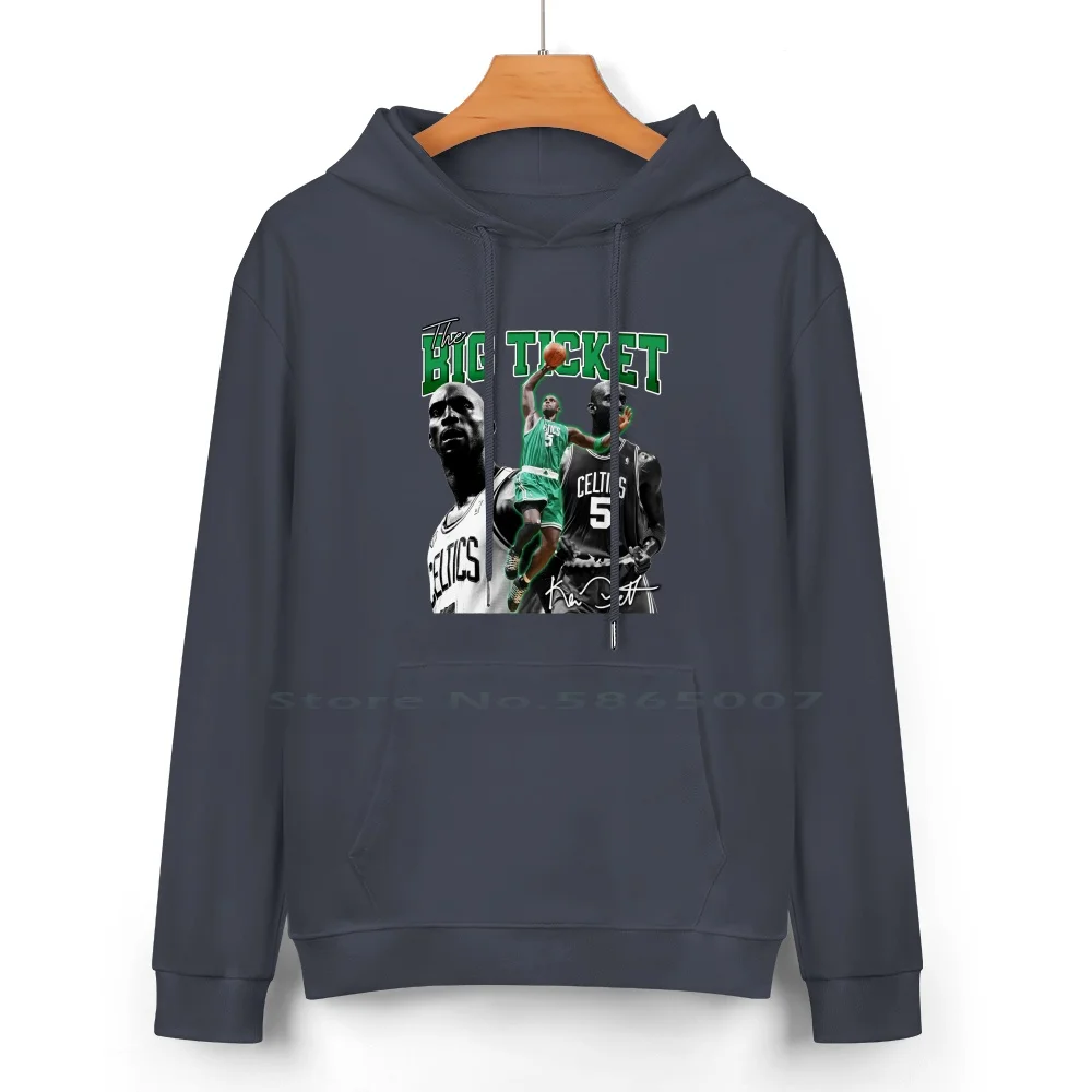 Kevin Garnett The Big Ticket Boston Basketball Legend Signature Vintage Retro 80s 90s Bootleg Rap Style Pure Cotton Hoodie