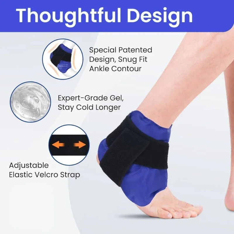 

Reusable Hot Cold Therapy Ankle Ice Pack Wrap Adjustable Compression Support for Sprains Sports Injuries Recovery Pain Relief