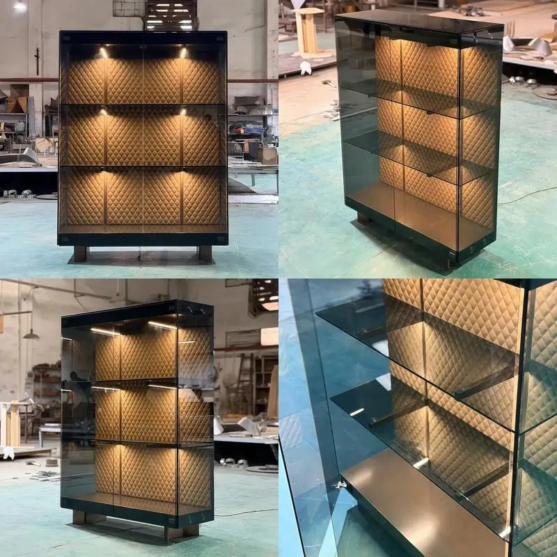 Modern Luxury Glass Wine Cabinet Durable Eco Friendly Storage Furniture for Home Living Room High End Display Rack