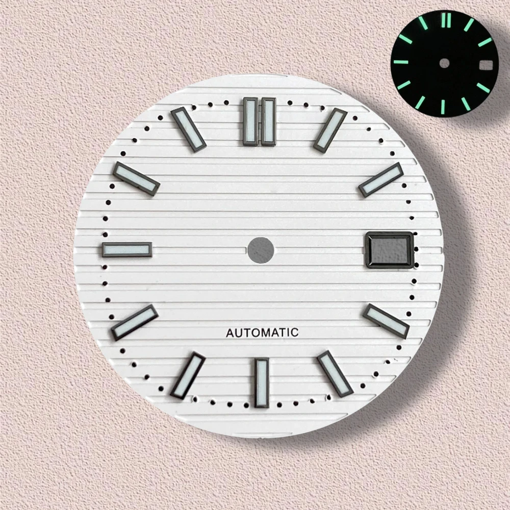 30.5mm S Logo Dial For NH35 NH36 Movements High Quality Green Luminous Watch Repair Watch Modification Accessories