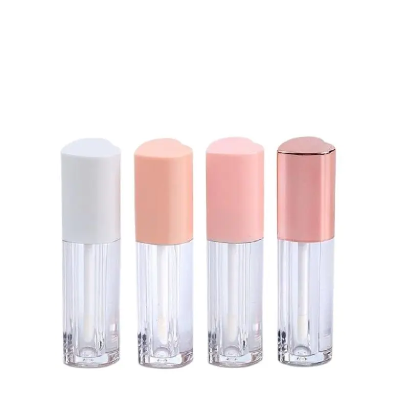 30pcs Lipgloss Tubes Heart Shape 4ML Empty White Pink Lip Glaze Cosmetic Lip Gloss Containers Private Label Lip Gloss Tubes